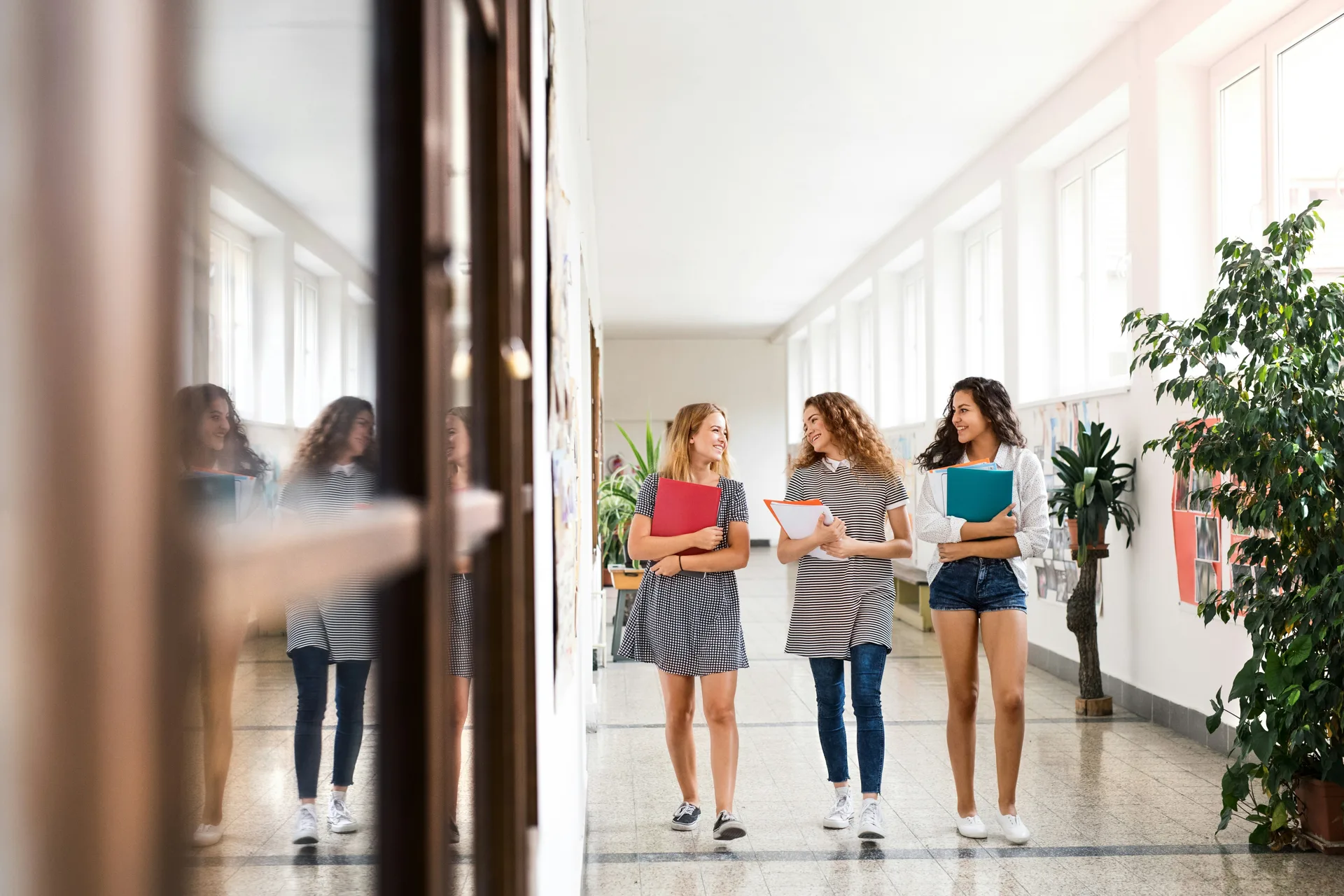 polished concrete hallway in a Oshawa school