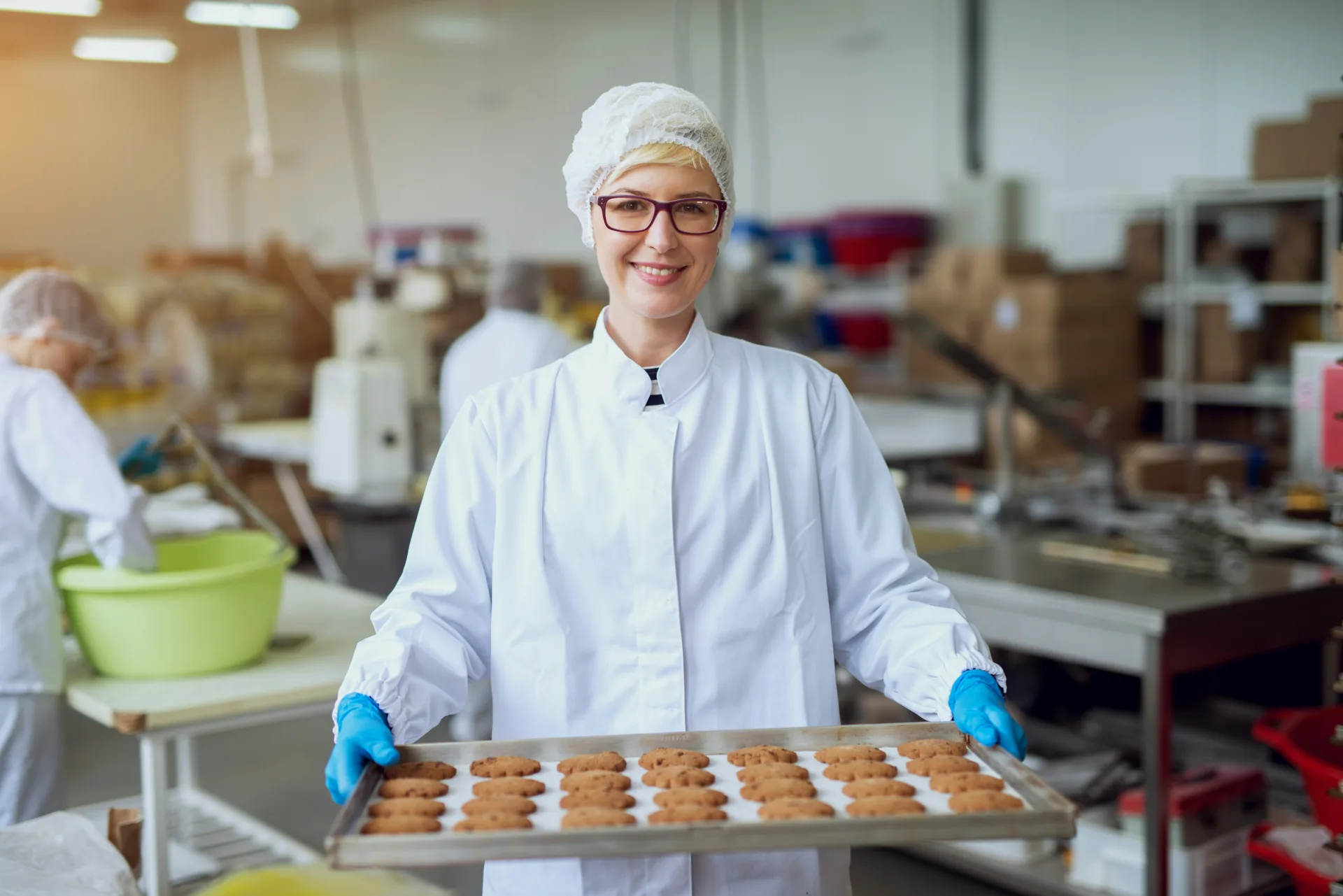 food processing worker on a seamless concrete floor in Oshawa