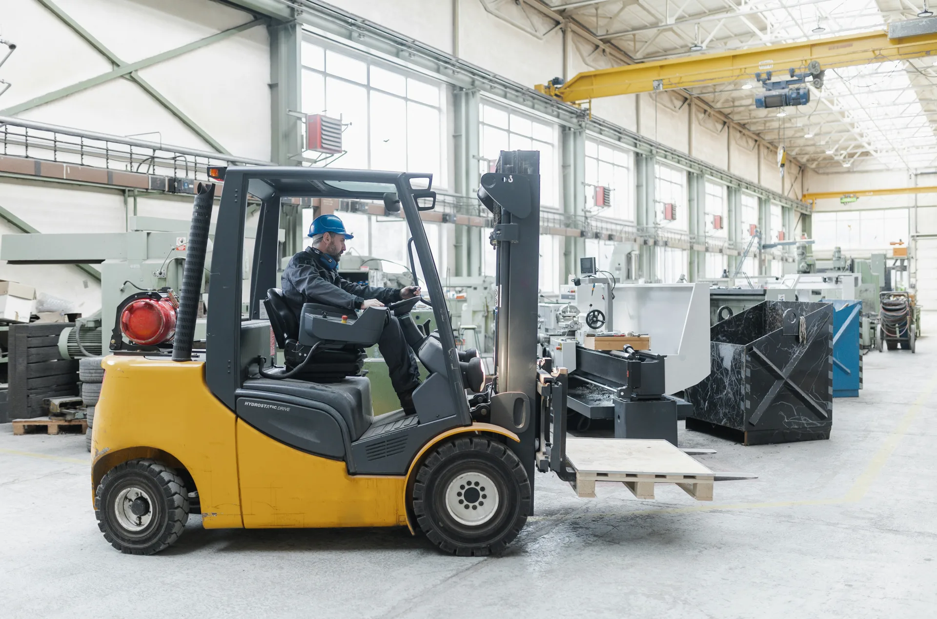forklift-rated concrete floor in a Oshawa fabrication plant