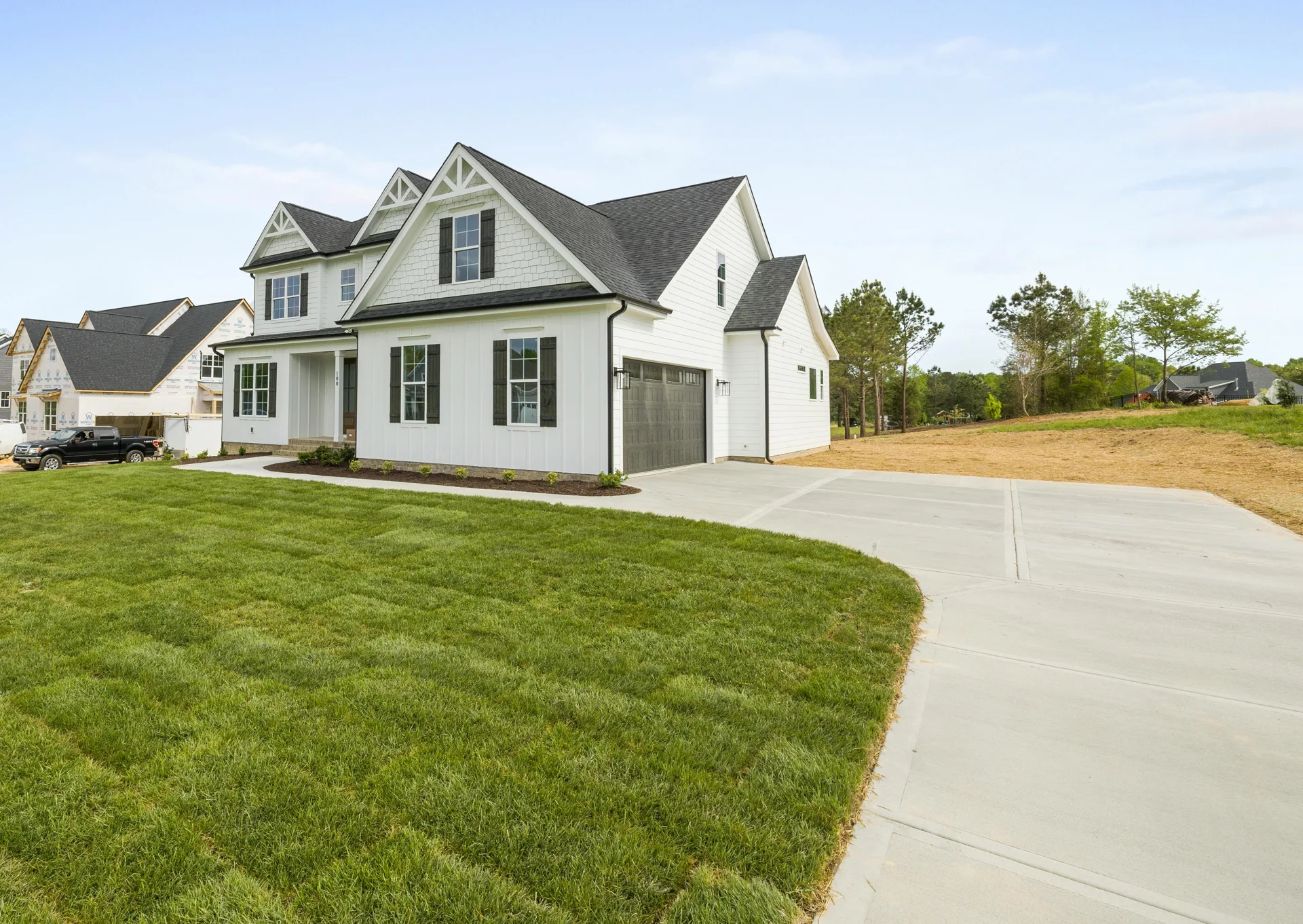 curving concrete driveway at an acreage home near Oshawa