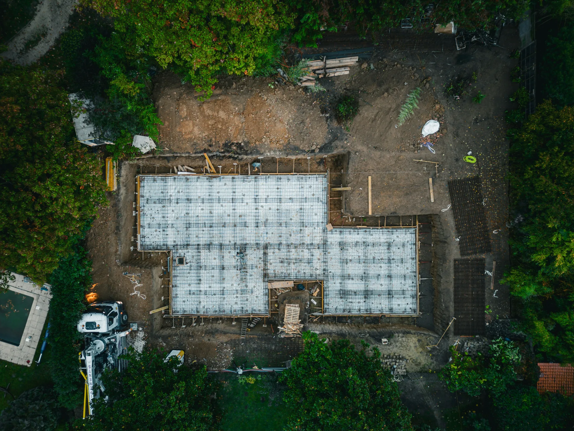 formed concrete foundation under construction at a Oshawa build
