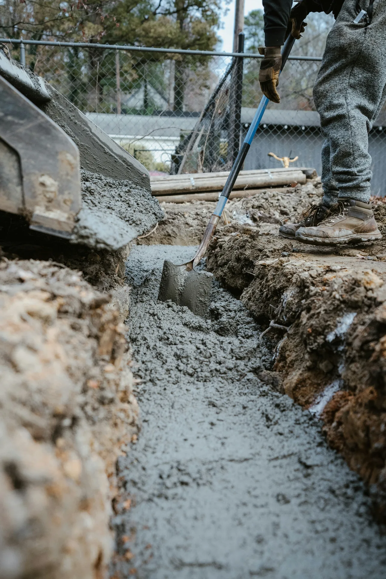 foundation repair excavation at a Oshawa home