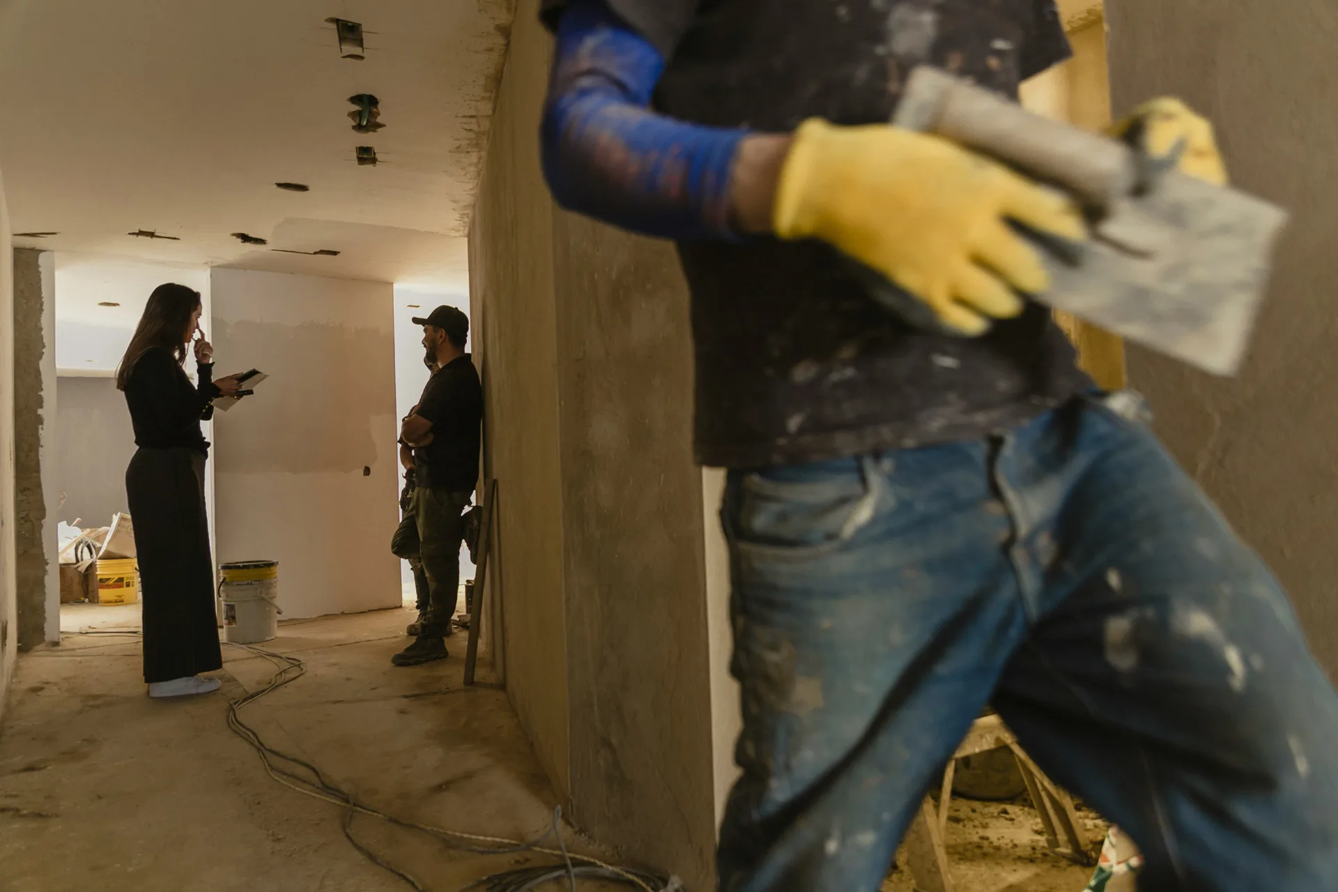 thin concrete overlay being applied with Ardex products in Oshawa